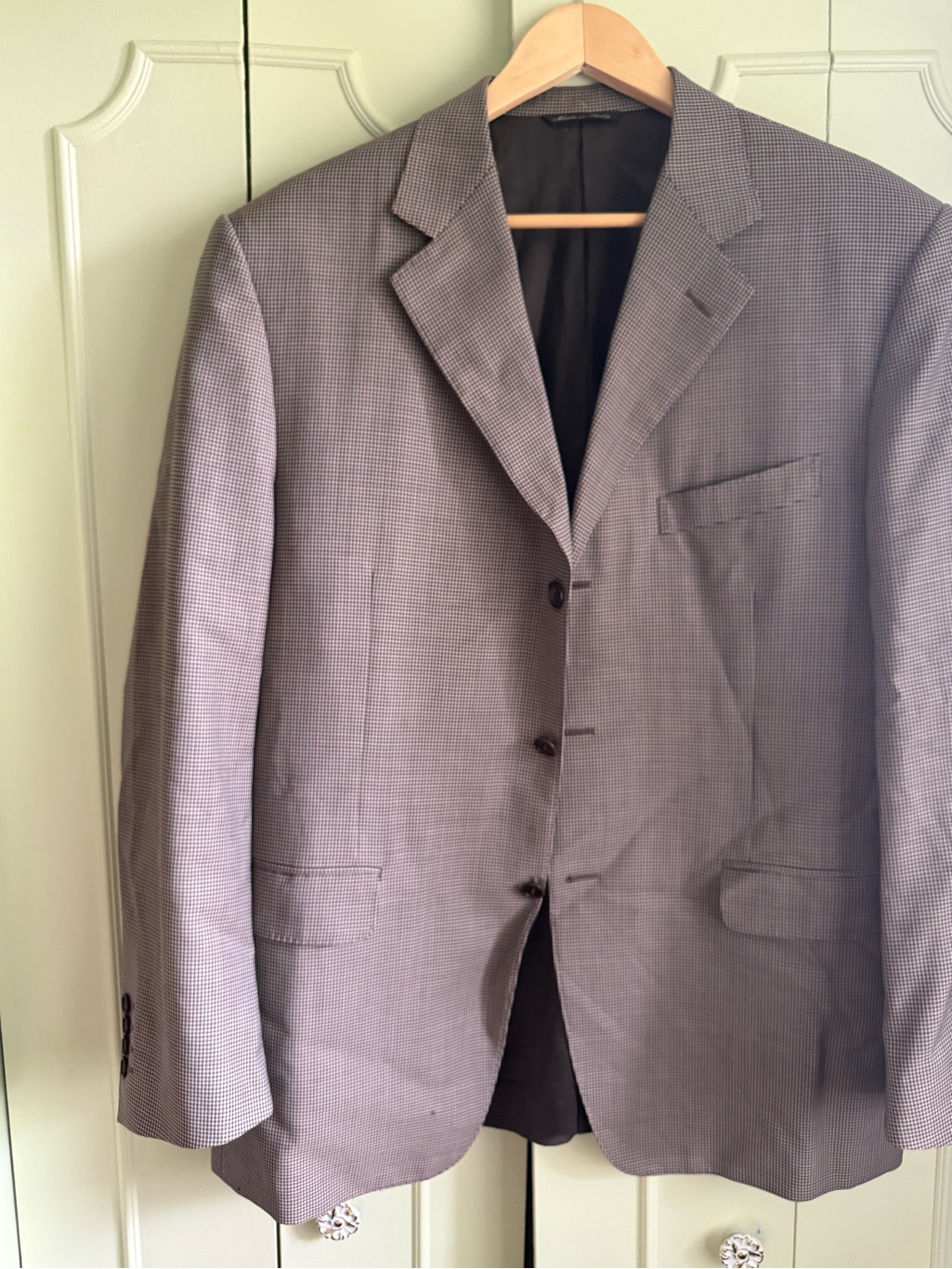 Canali Men's Light Gray Checked Sport Coat